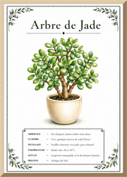 Affiche botanique Arbre de Jade – illustration végétale