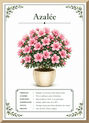Affiche botanique Azalée – illustration florale
