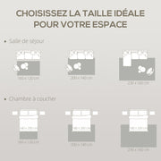 Tapis salon 160 x 120 cm, tapis à poils épais géométrique, moelleux et antidérapant, gris-5