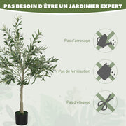 Olivier artificiel 120 cm plante artificielle intérieur, fausse plante décoration pour maison, bureau, salon, chambre-6