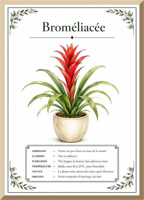 Affiche botanique Broméliacée – illustration florale