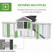 Poulailler chalet en bois massif, 204 x 85 x 93 cm, gris-5