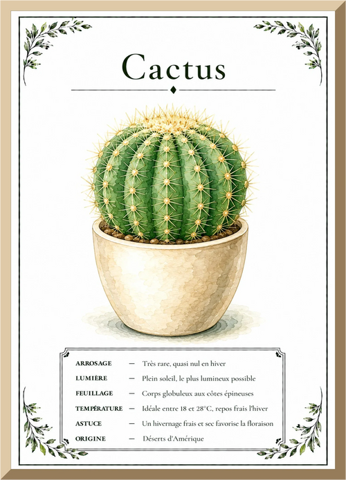 Affiche botanique Cactus – illustration végétale