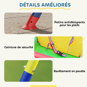 Portique Balançoire Enfants 3-en-1, Balançoire Pliable avec Siège Réglable, Intérieur et Extérieur, Multicolore-6