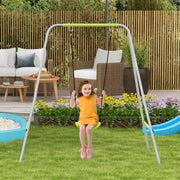 Balançoire portique balançoire 2 en 1 pour bébé ceinture de sécurité à 5 points intérieure extérieure vert-1