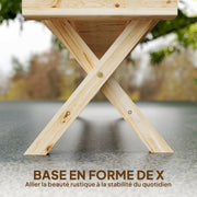 Banc de Jardin en Bois massif, Banquette de Jardin avec Assise à Lattes Effet Bois, 140 x 40 x 43 cm, Bois Naturel-5
