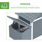 Petit poulailler cottage sur pied en bois, blanc-6