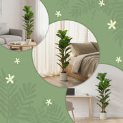 Ficus artificiel figuier lyre 120 cm, tronc en bois massif, pot inclus, intérieur-4