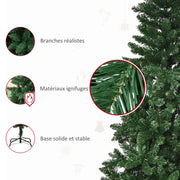 Sapin de Noël Artificiel 150H cm 454 Branches épines Imitation Nordmann Grand réalisme Vert-6