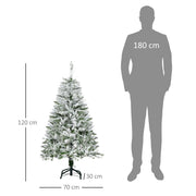 Sapin de Noël Artificiel enneigé 120H cm 200 Branches épines Imitation Nordmann Grand réalisme-2