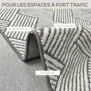 Tapis salon 200 x 140 cm poils courts lavable en machine hypoallergénique pour salon, chambre à coucher, bureau, gris-4