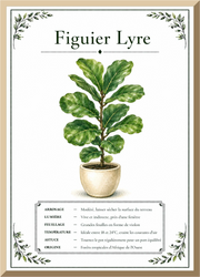 Affiche botanique Figuier Lyre – illustration végétale