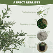 Olivier artificiel 120 cm plante artificielle intérieur, fausse plante décoration pour maison, bureau, salon, chambre-3
