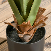 Agave artificiel 90 cm, 16 feuilles, pot ciment-7