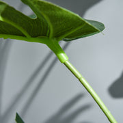 Monstera artificiel Ø16 x 100 cm, 21 feuilles, pot ciment, intérieur et extérieur-4