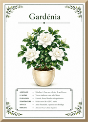 Affiche botanique Gardénia – illustration florale