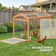 Enclos poulailler en bois modulable, 104 x 70,5 x 84 cm, orange-1