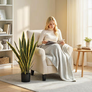 Sansevieria artificielle 77 cm, 21 feuilles, pot noir-5