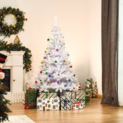 Sapin Arbre de Noël Artificiel Blanc 150 cm 680 Branches avec Nombreux Accessoires variés-1