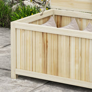 Coffre de rangement jardin en bois 172L avec vérins, pour l'extérieur - 120L x 55l x 45H cm-6