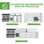 Poulailler XL en bois, nichoir 3 compartiments, 100 x 86 x 100 cm-0