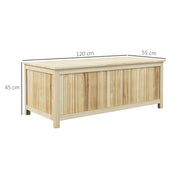 Coffre de rangement jardin en bois 172L avec vérins, pour l'extérieur - 120L x 55l x 45H cm-2
