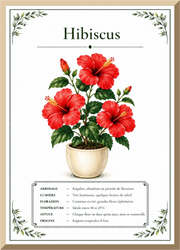 Affiche botanique Hibiscus – illustration florale