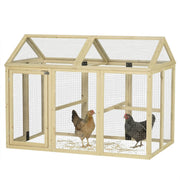 Enclos poulailler en bois, 1,18 m², naturel-4