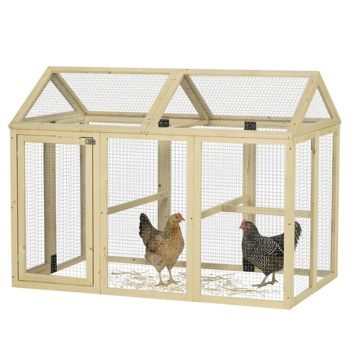 Enclos poulailler en bois, 1,18 m², naturel-4