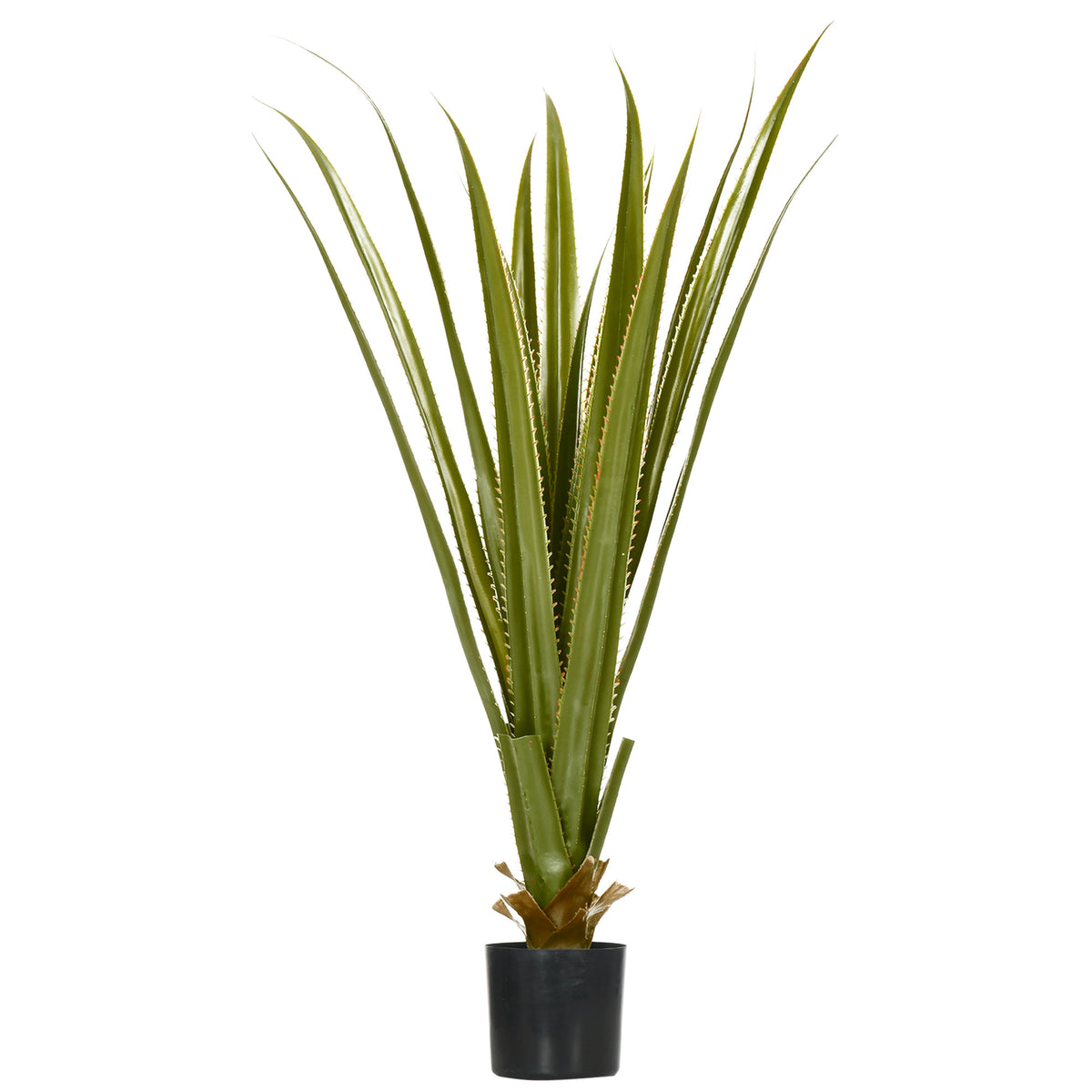 Agave artificiel 90 cm, 16 feuilles, pot ciment-3