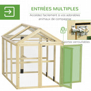 Enclos poulailler en bois, 1,18 m², naturel-1