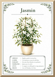 Affiche botanique Jasmin – illustration florale
