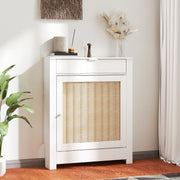 Cache-radiateur placard rabattable rotin-8