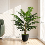 Fougère artificielle 90 cm en pot, branches flexibles, intérieur et extérieur-2