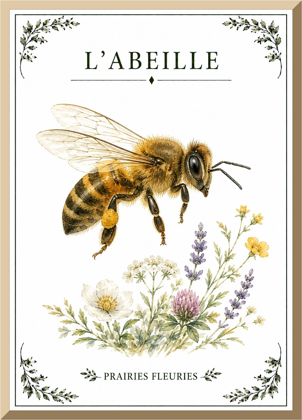 Affiche naturaliste Abeille – illustration de nature