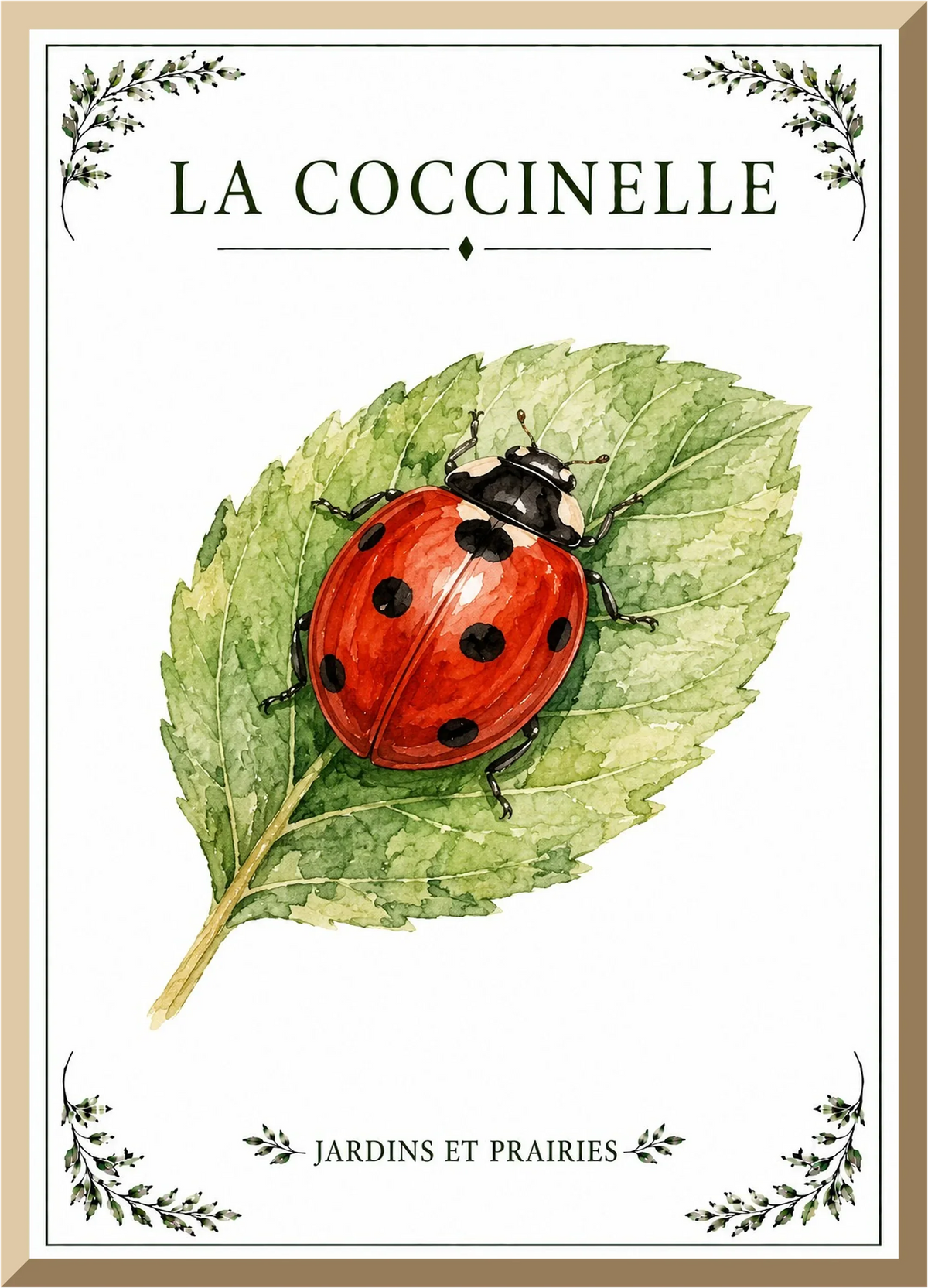 Affiche naturaliste Coccinelle – illustration de nature