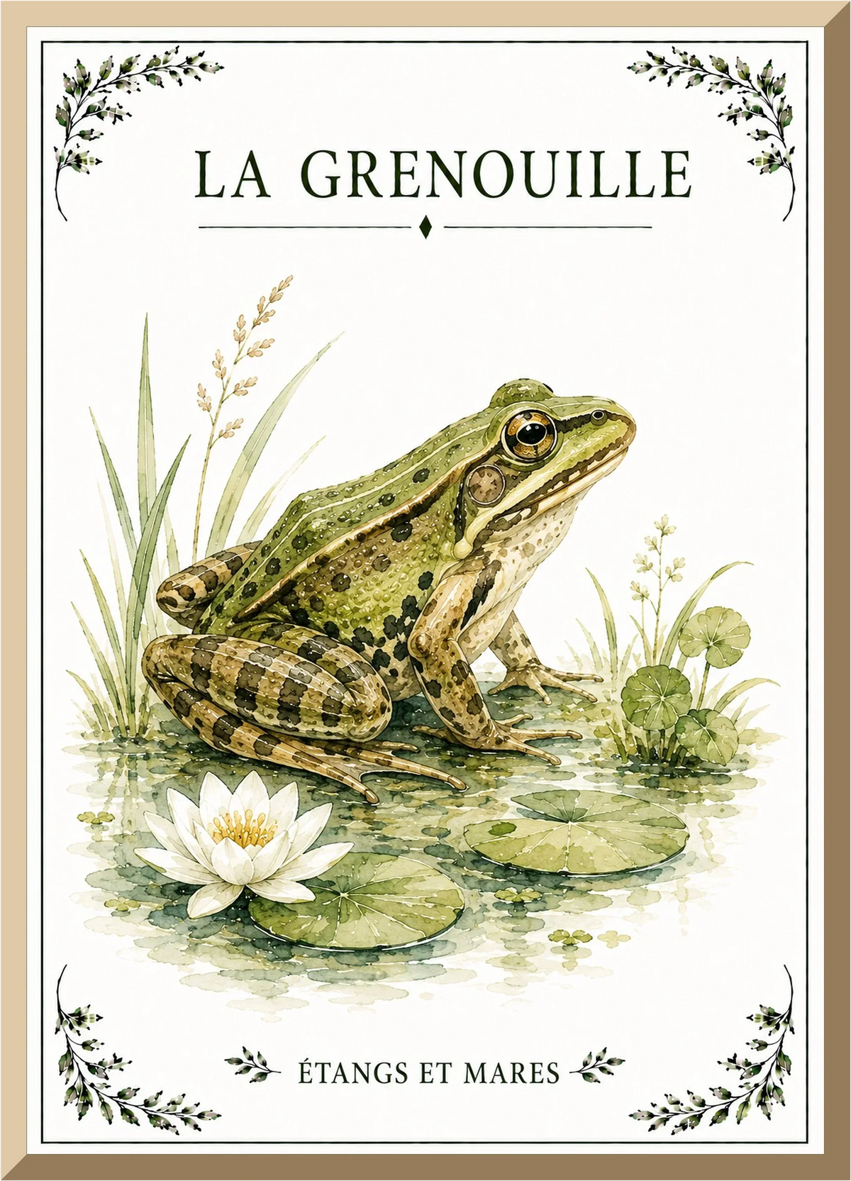 Affiche naturaliste Grenouille – illustration de faune