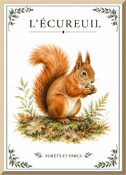 Affiche naturaliste Écureuil – illustration de faune