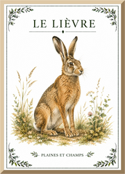 Affiche naturaliste Lièvre – illustration de faune