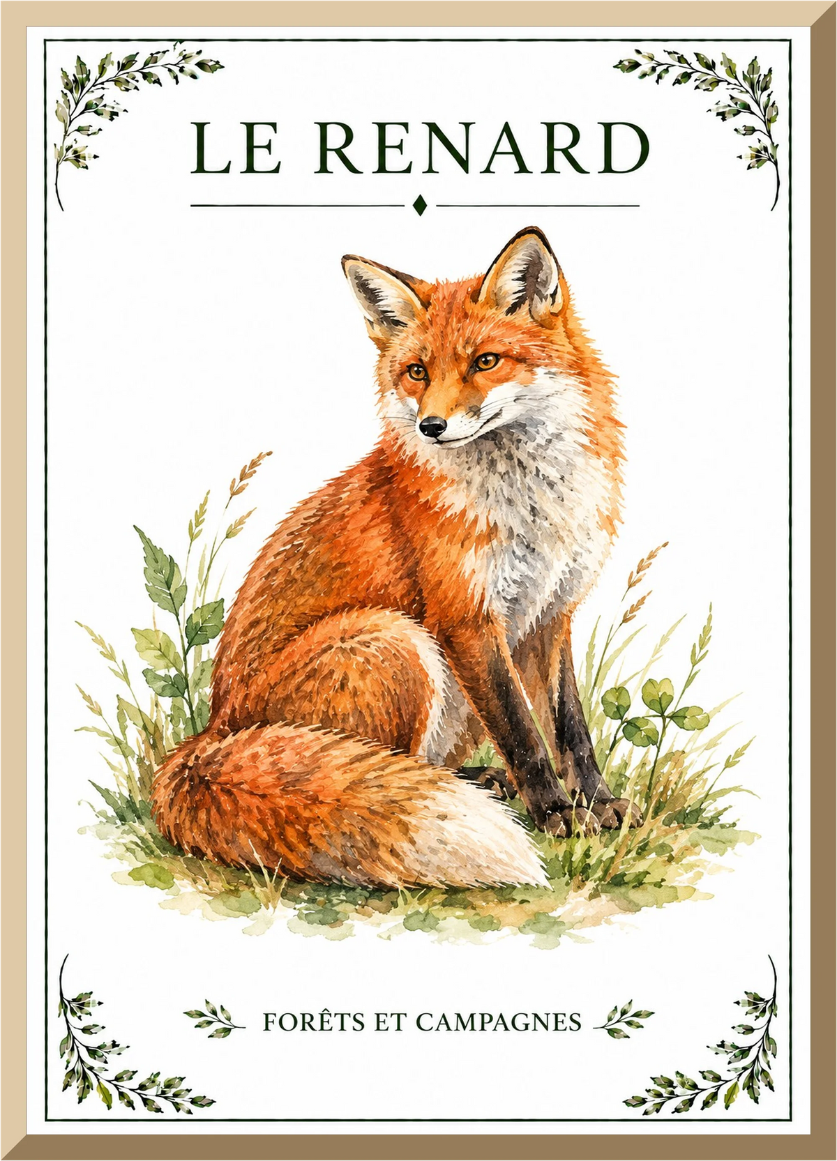 Affiche naturaliste Renard – illustration de faune