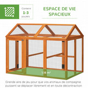 Enclos poulailler en bois, 1,18 m², orange-4