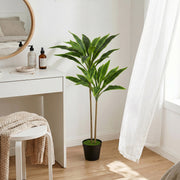 Cordyline artificielle 90 cm, 29 feuilles, pot ciment-5