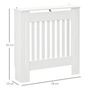 Cache-radiateur couverture radiateur grille d'aération verticale à lattes 78L x 19l x 81H cm en bois Blanc-2