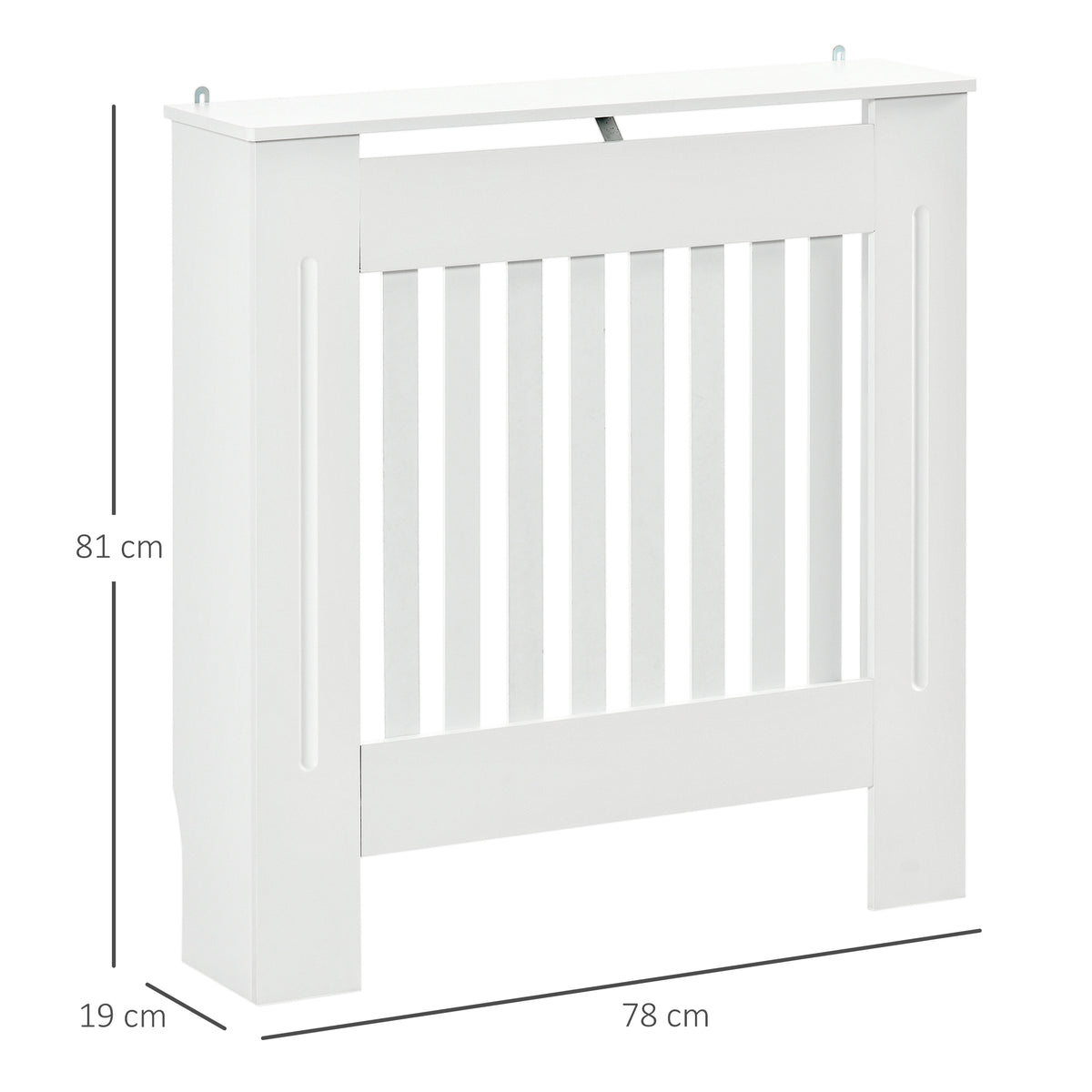 Cache-radiateur couverture radiateur grille d'aération verticale à lattes 78L x 19l x 81H cm en bois Blanc-2