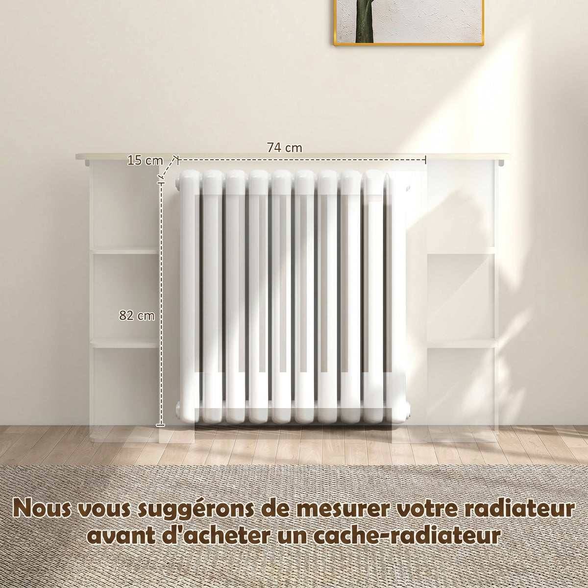 Cache-radiateur étagères ouvertes bois lattes-1