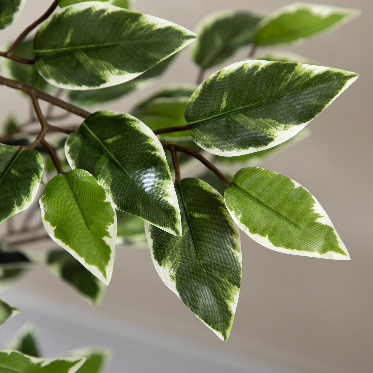Ficus bonsaï artificiel 130 cm, tronc liane, pot lichen-4