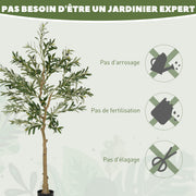 Olivier artificiel 150 cm plante artificielle intérieur, fausse plante décoration pour maison, bureau, salon, chambre-6
