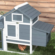 Petit poulailler cottage sur pied en bois, blanc-8
