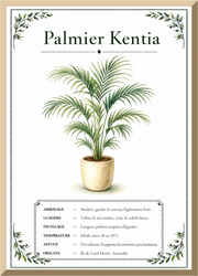 Affiche botanique Palmier Kentia – illustration végétale