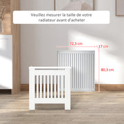 Cache-radiateur couverture radiateur grille d'aération verticale à lattes 78L x 19l x 81H cm en bois Blanc-6